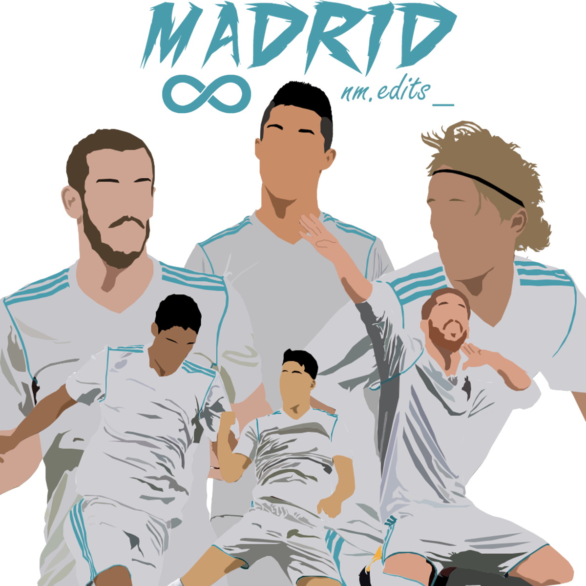 Madrid Football Team Illustration PNG