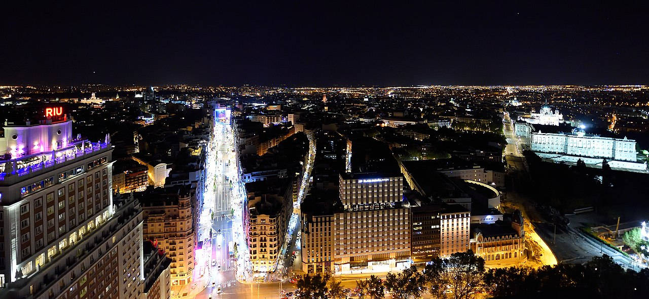 Madrid,españa - Noche En La Gran Ciudad Fondo de pantalla