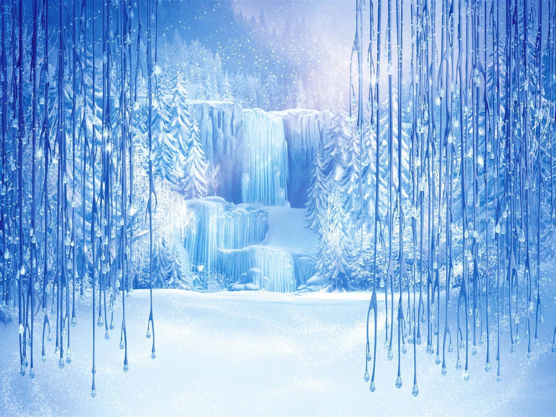 Maestosocastello Congelato In Un Paesaggio Invernale Incantato