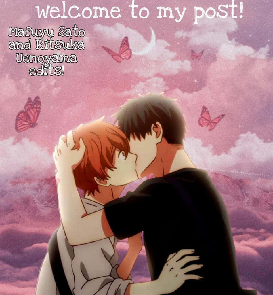 Mafuyu Et Ritsuka Anime Baiser Fond d'écran