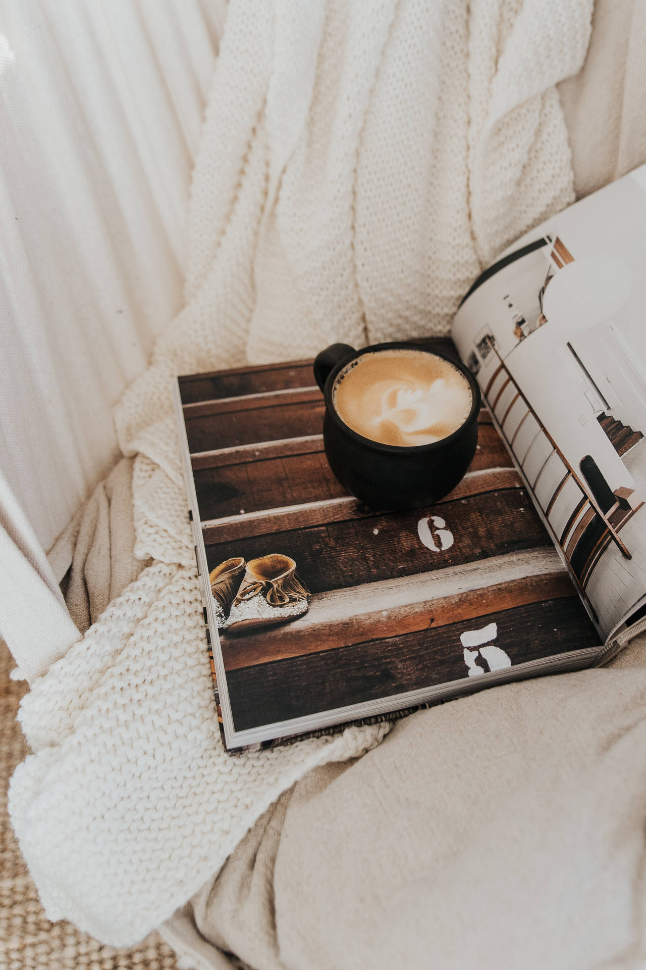 Magazine With Mug Of Coffee Wallpaper