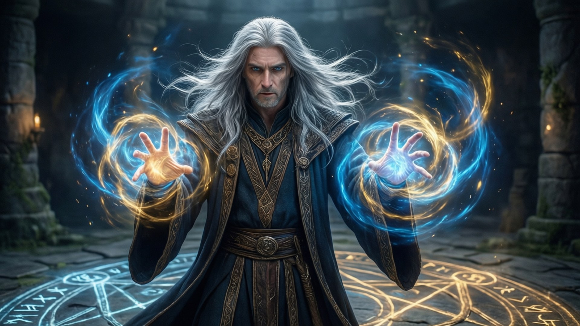 Magier wirkt Zauber Wallpaper