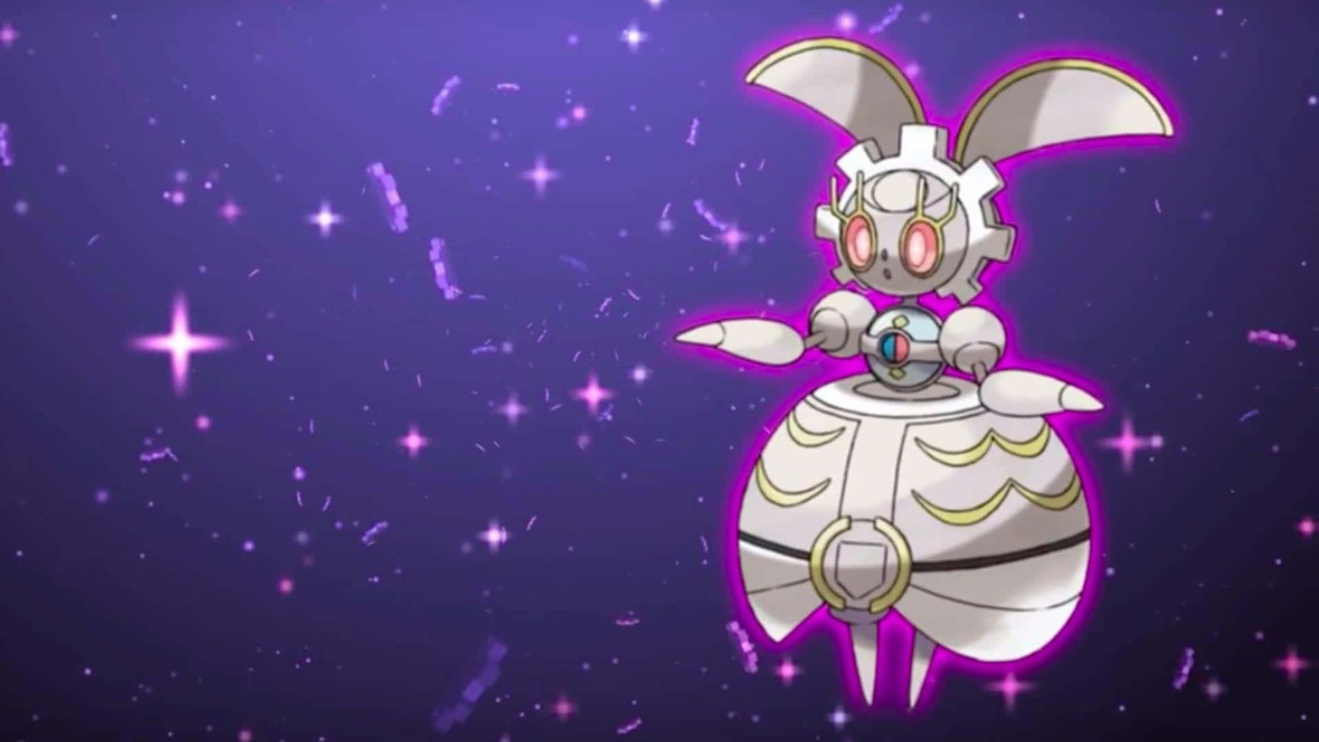 Magearna Outlined With Purple Light Wallpaper