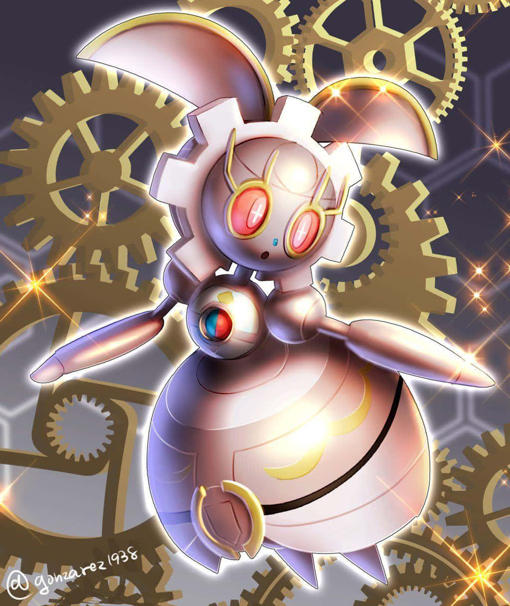 Magearna With Geared Background Wallpaper