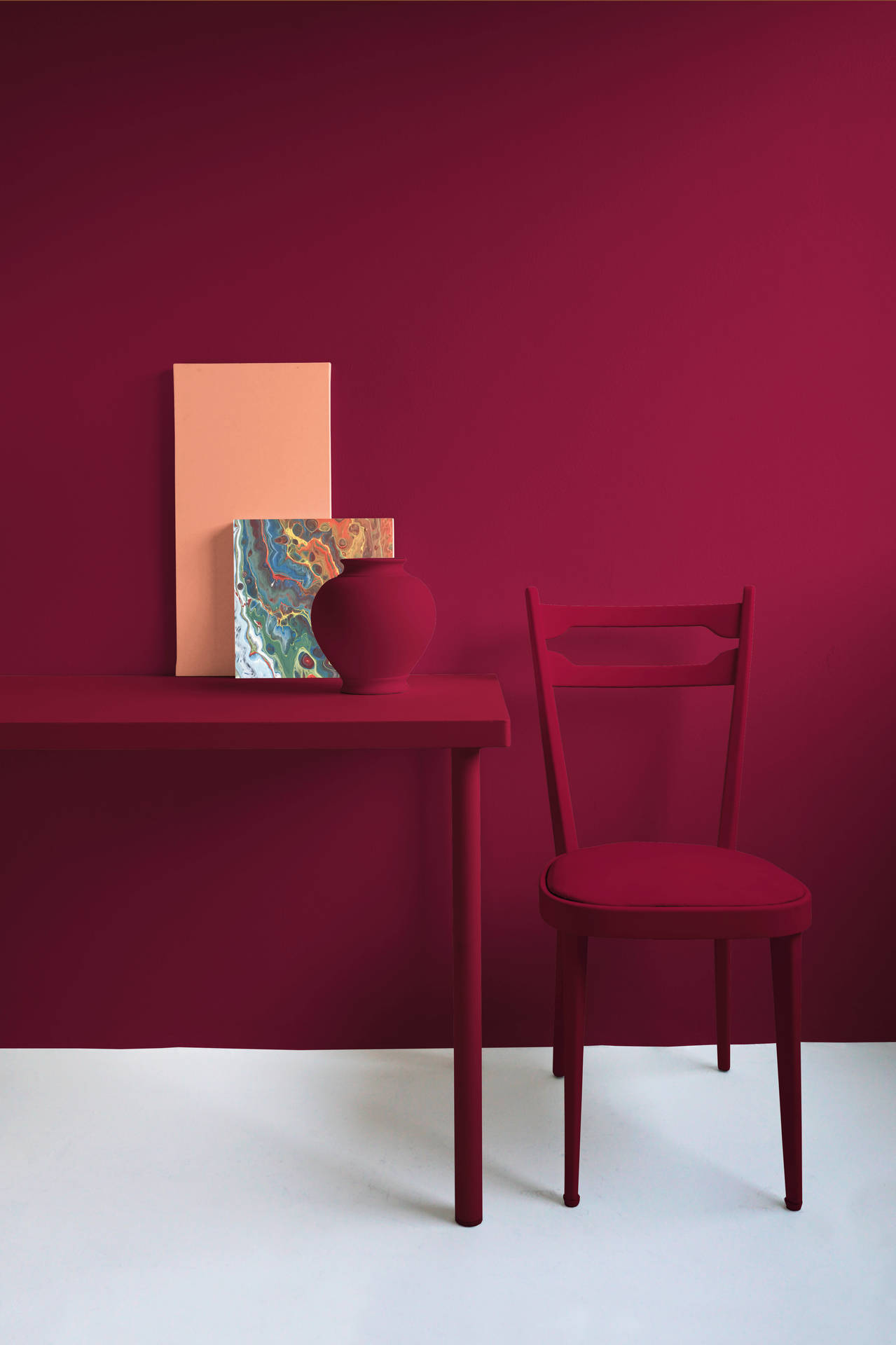 Magenta Furniture Against Magenta Wall Wallpaper