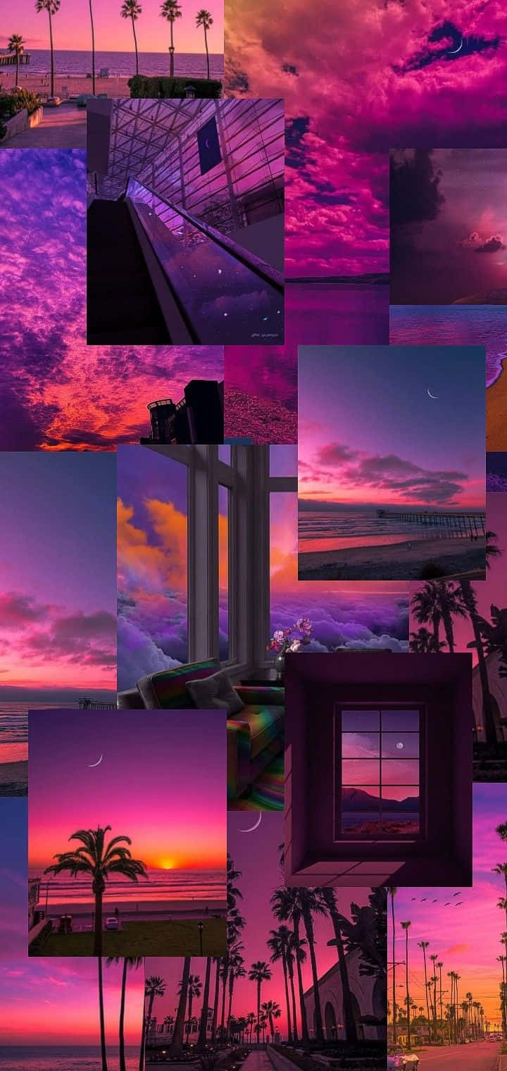 Magenta Skies Collage Wallpaper