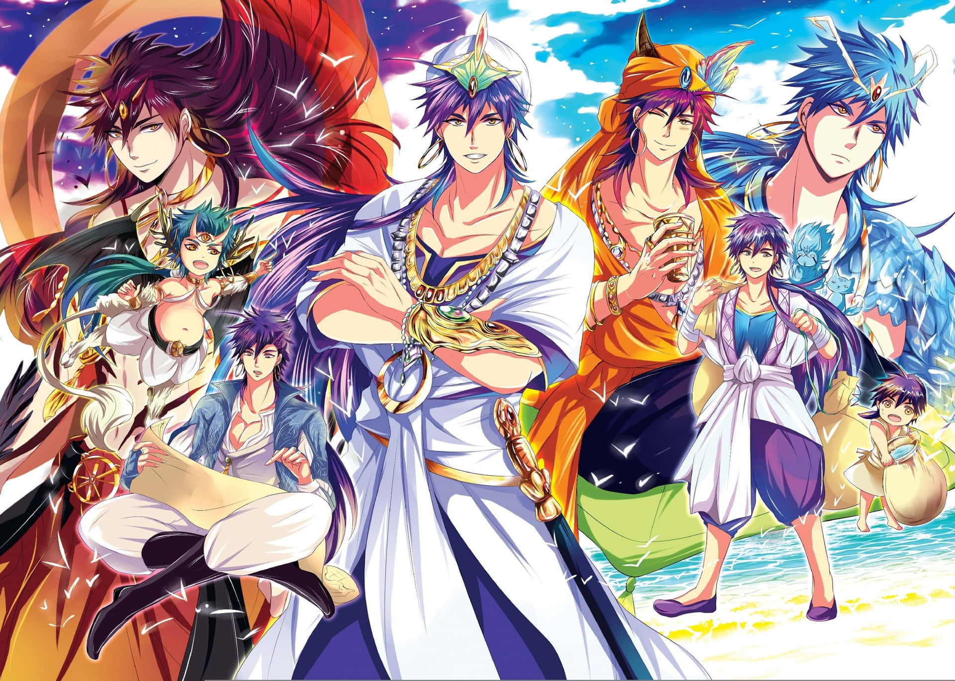 Sinbad Anime Magi: The Labyrinth of Magic Aladdin Manga, Anime, purple,  black Hair, manga png | PNGWing