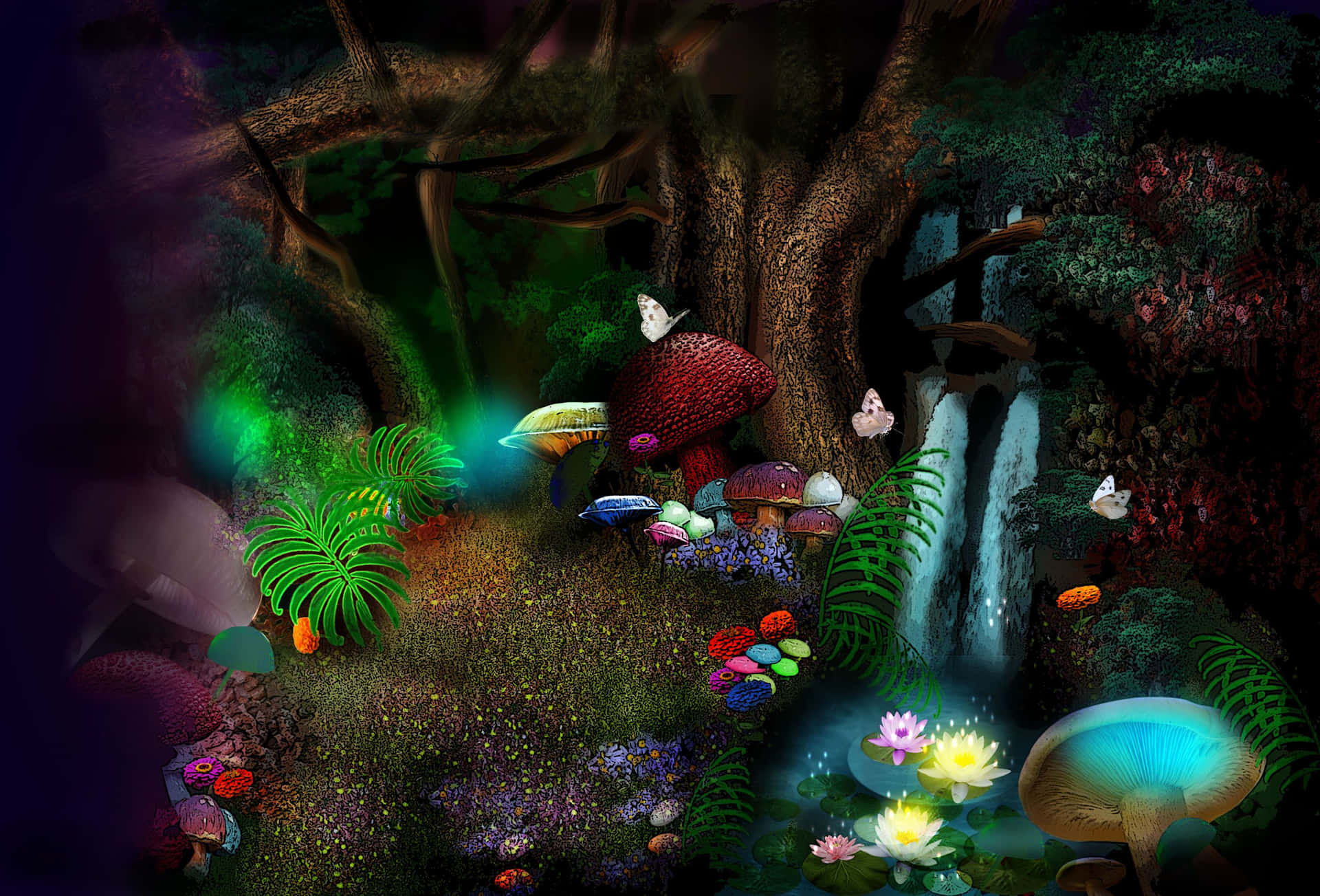 A Magical Enchanted Forest Scene