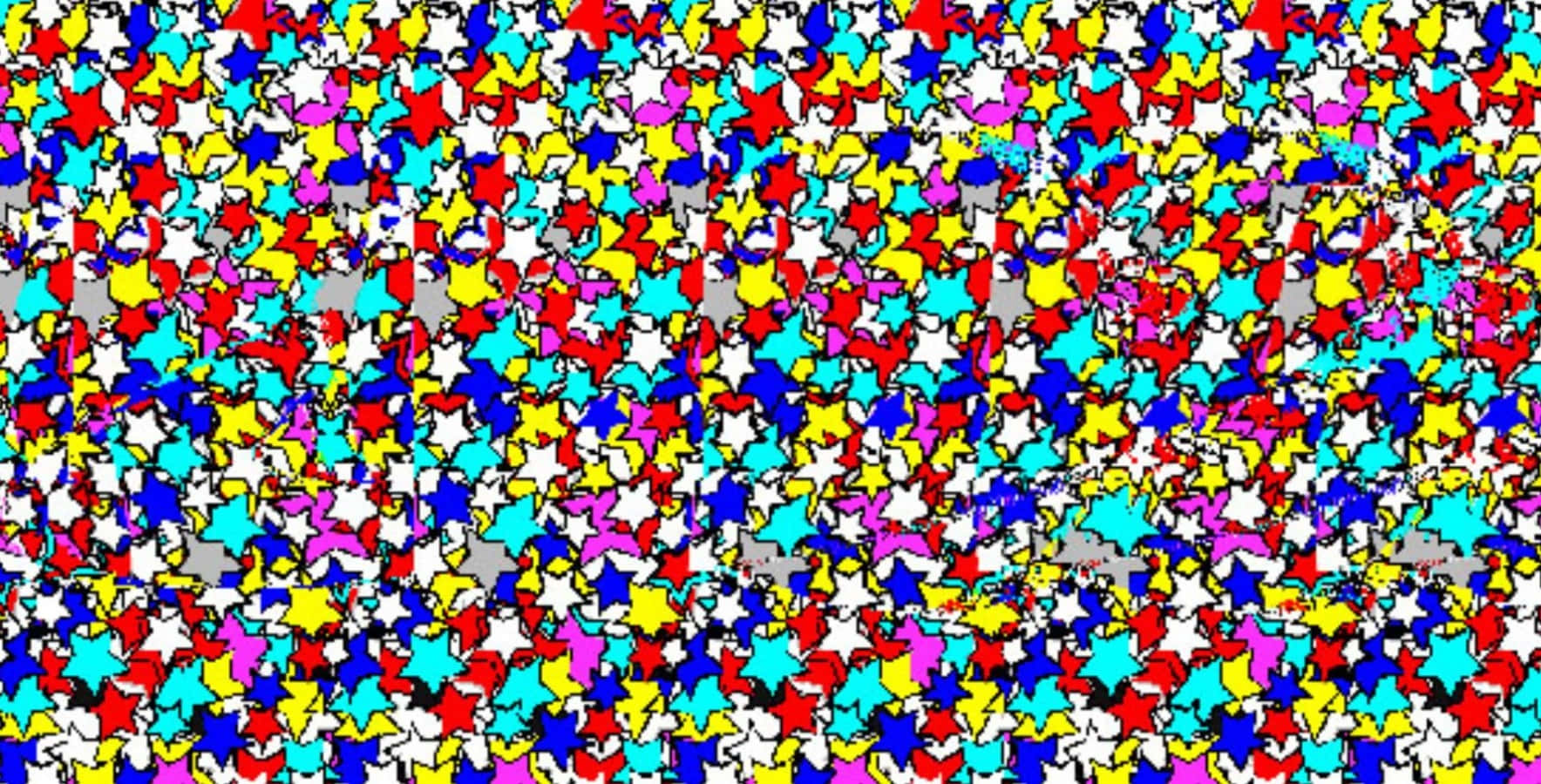 Colorful Stars Magic Eye 3d Stereogram Picture