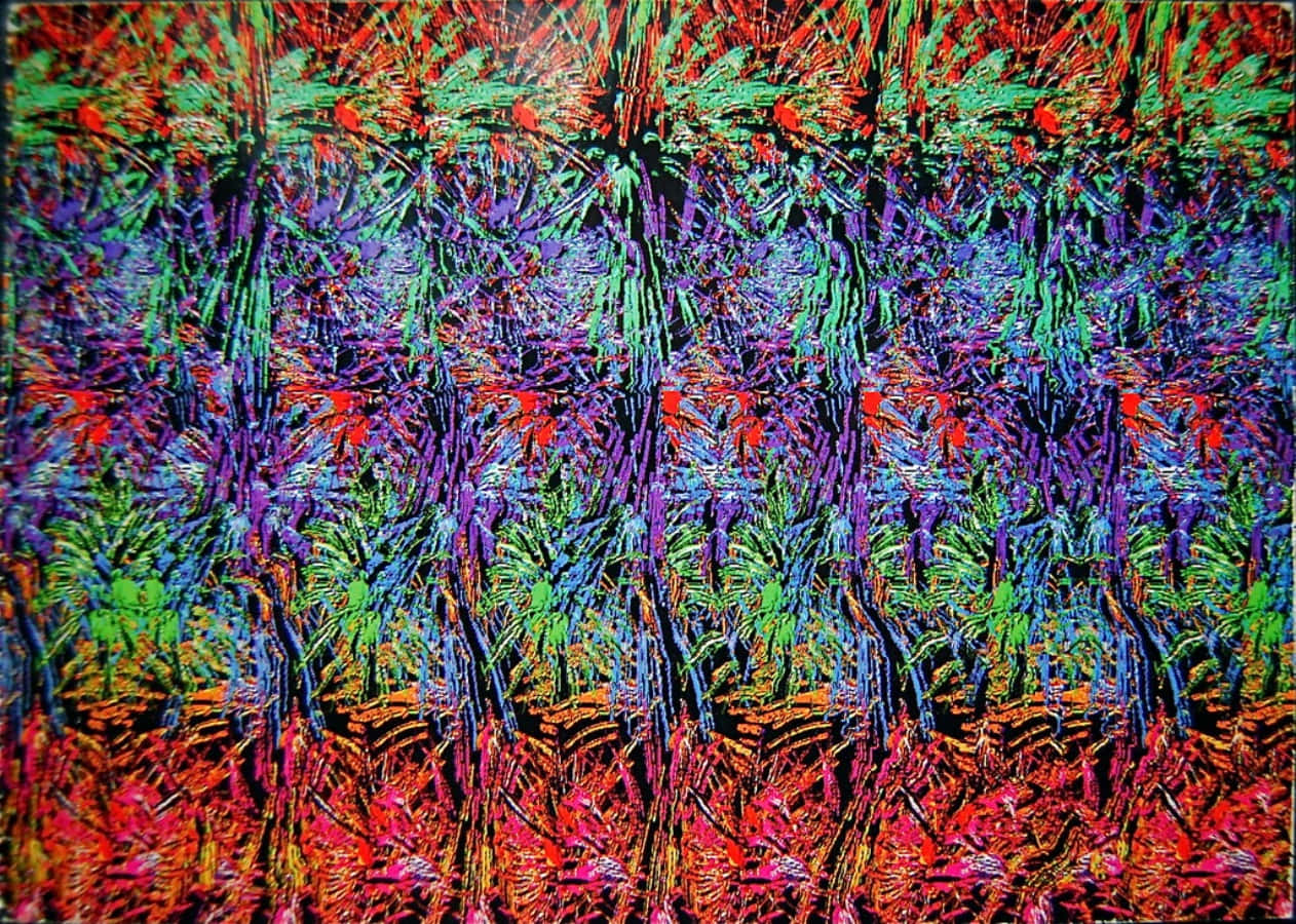 Abstract Leaves Magic Eye 3d Stereogram Picture