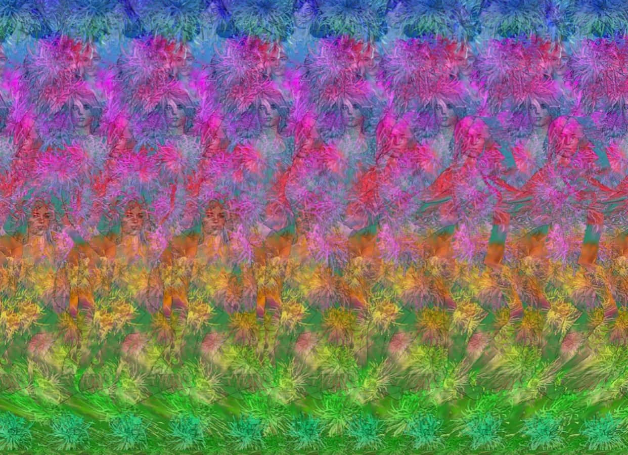 Woman Watercolor Magic Eye 3d Stereogram Picture