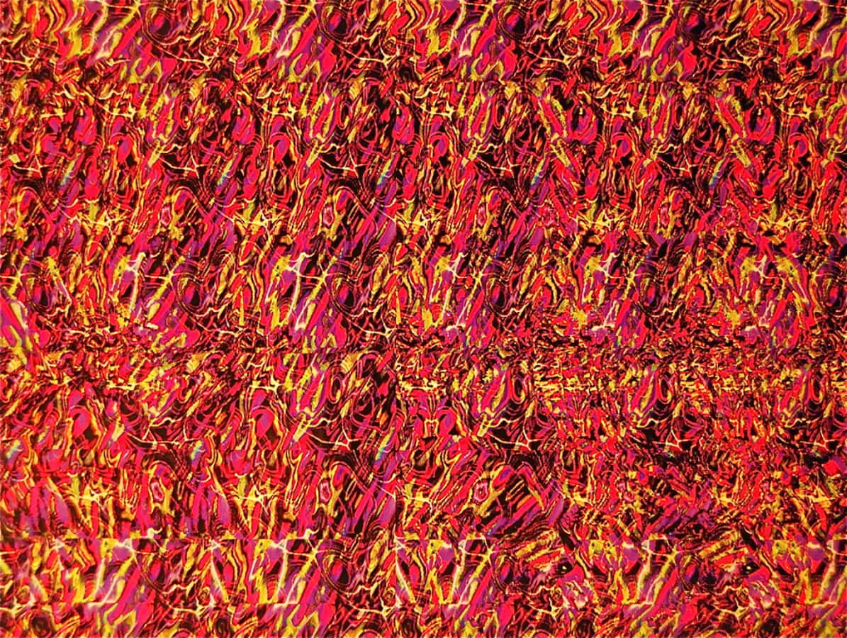 Abstract Red Wave Magic Eye 3D Stereogram Picture a red and orange abstract pattern on a fabric