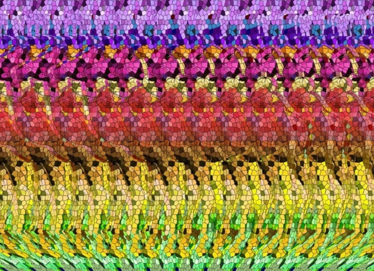 Glitch Mosaic Magic Eye 3D Stereogram Picture