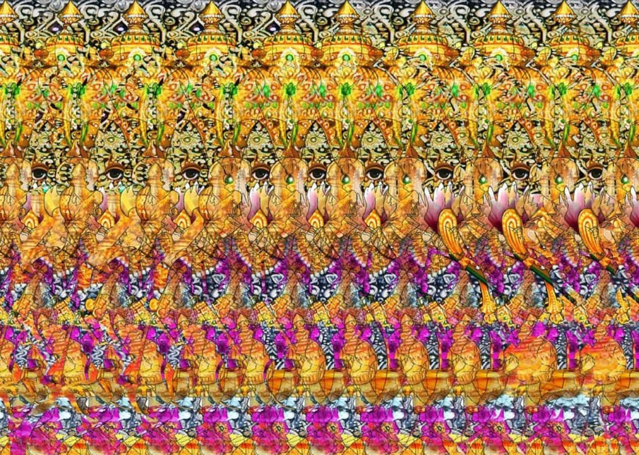 Abstraktesauge Muster, Magisches Auge 3d Stereogramm Bild