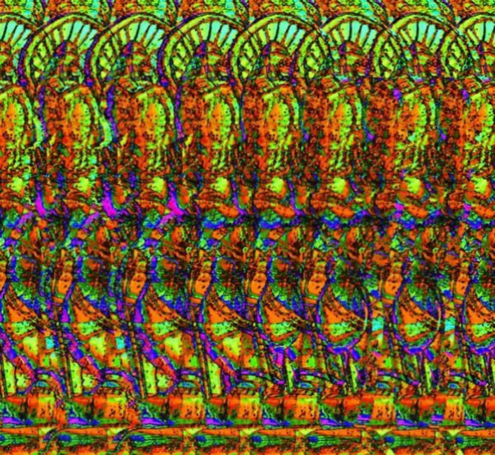 Psychedelischesgemälde Magic Eye 3d Stereogramm Bild