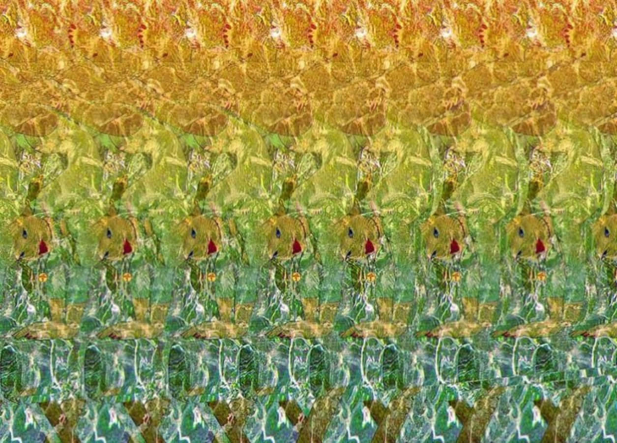 Sommermeerjungfrauenmagie Augen 3d Stereogramm Bild