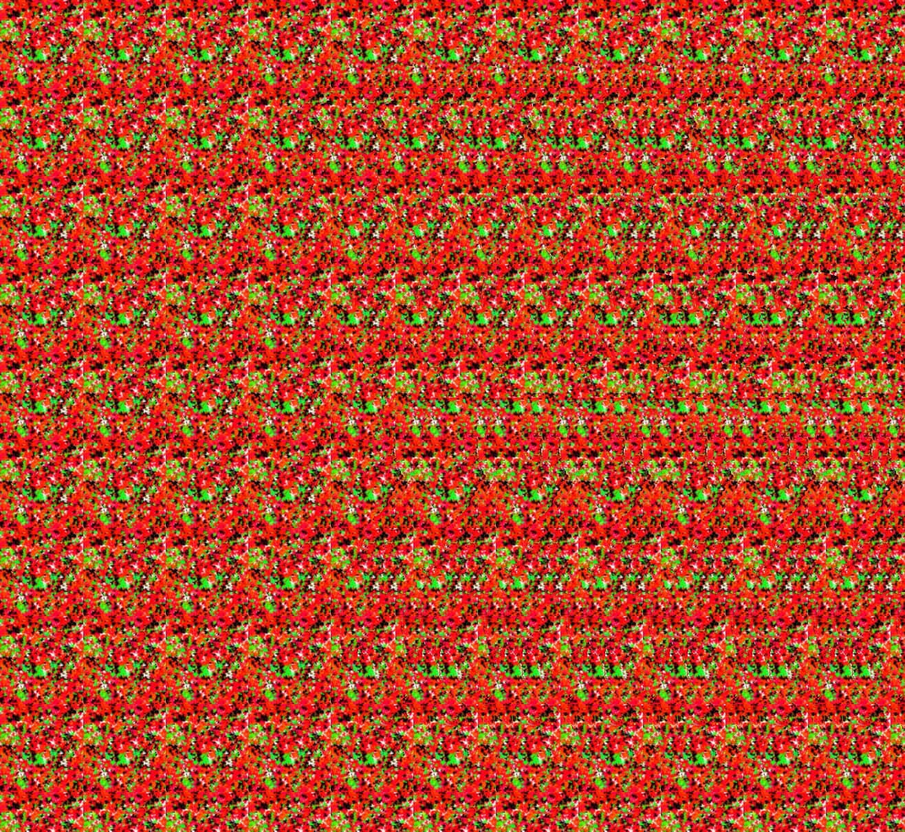 Etrødt Og Grønt Mønster Med Mange Små Røde Og Grønne Prikker.