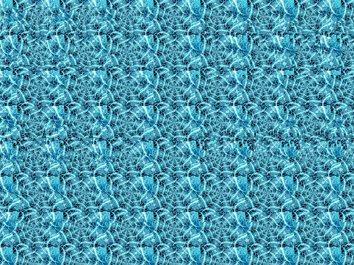 A Blue Fabric With A Pattern Of Leaves