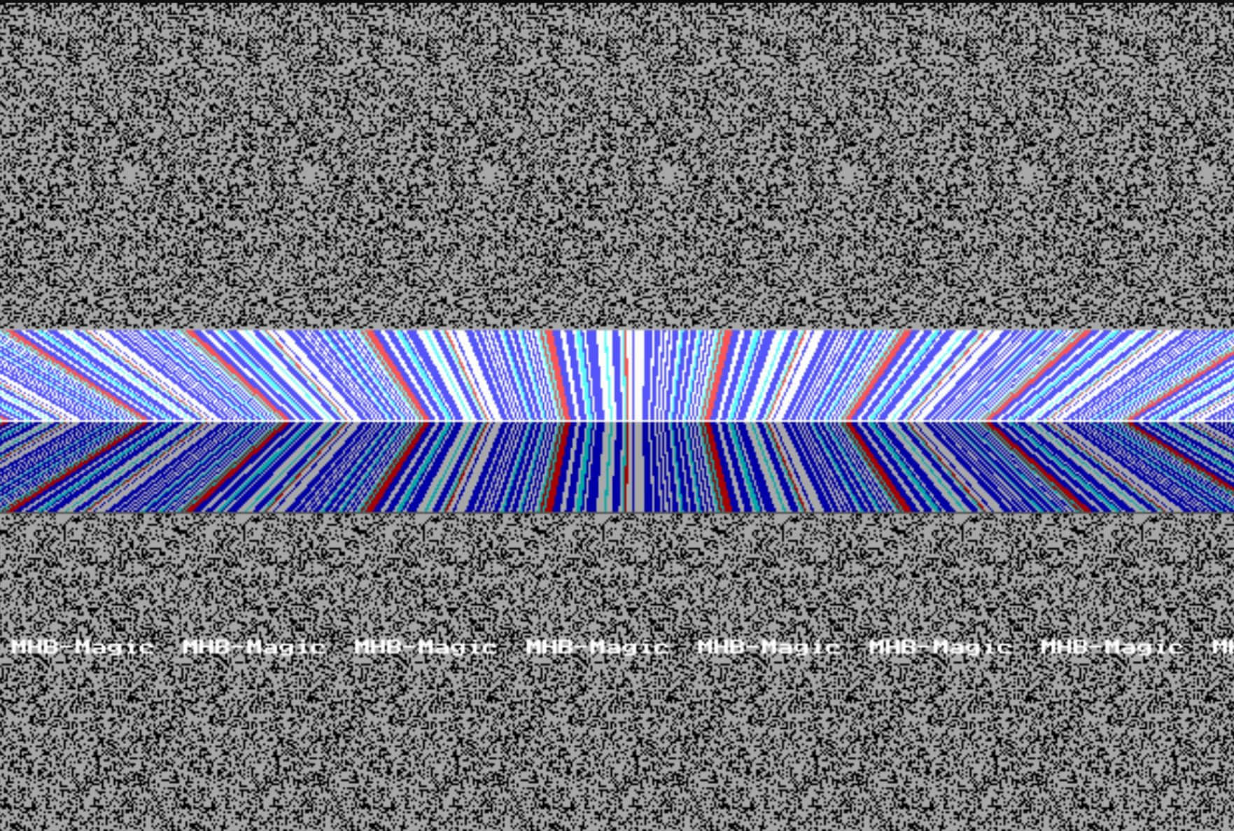 Unoschermo Televisivo Che Mostra Una Linea Blu E Rossa