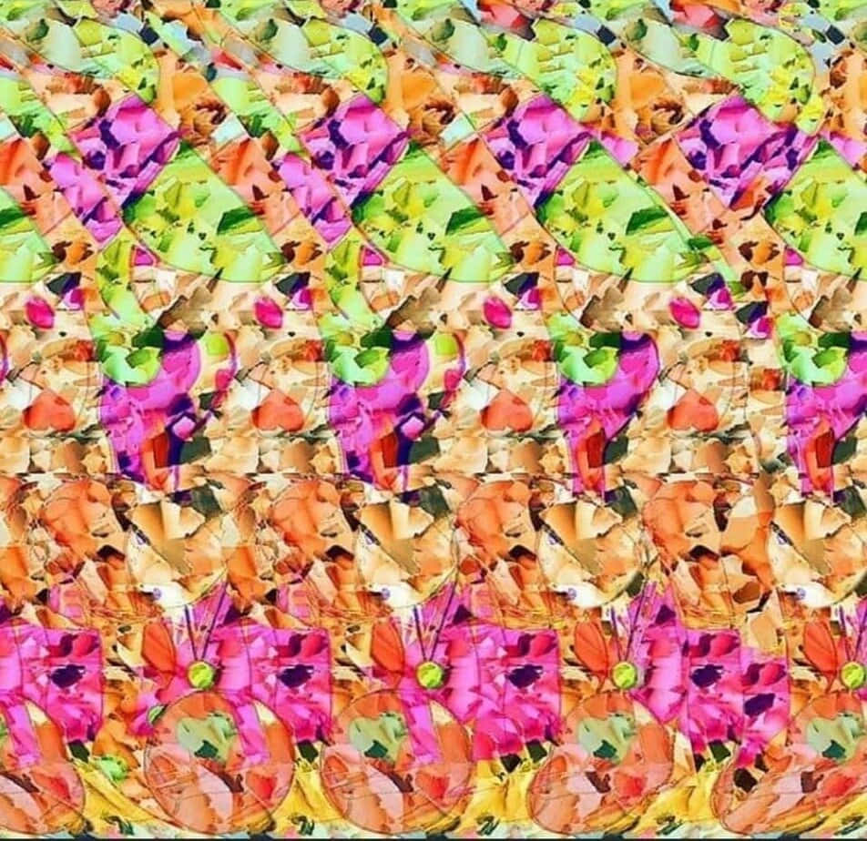 A Colorful Flower Pattern On A Pillow