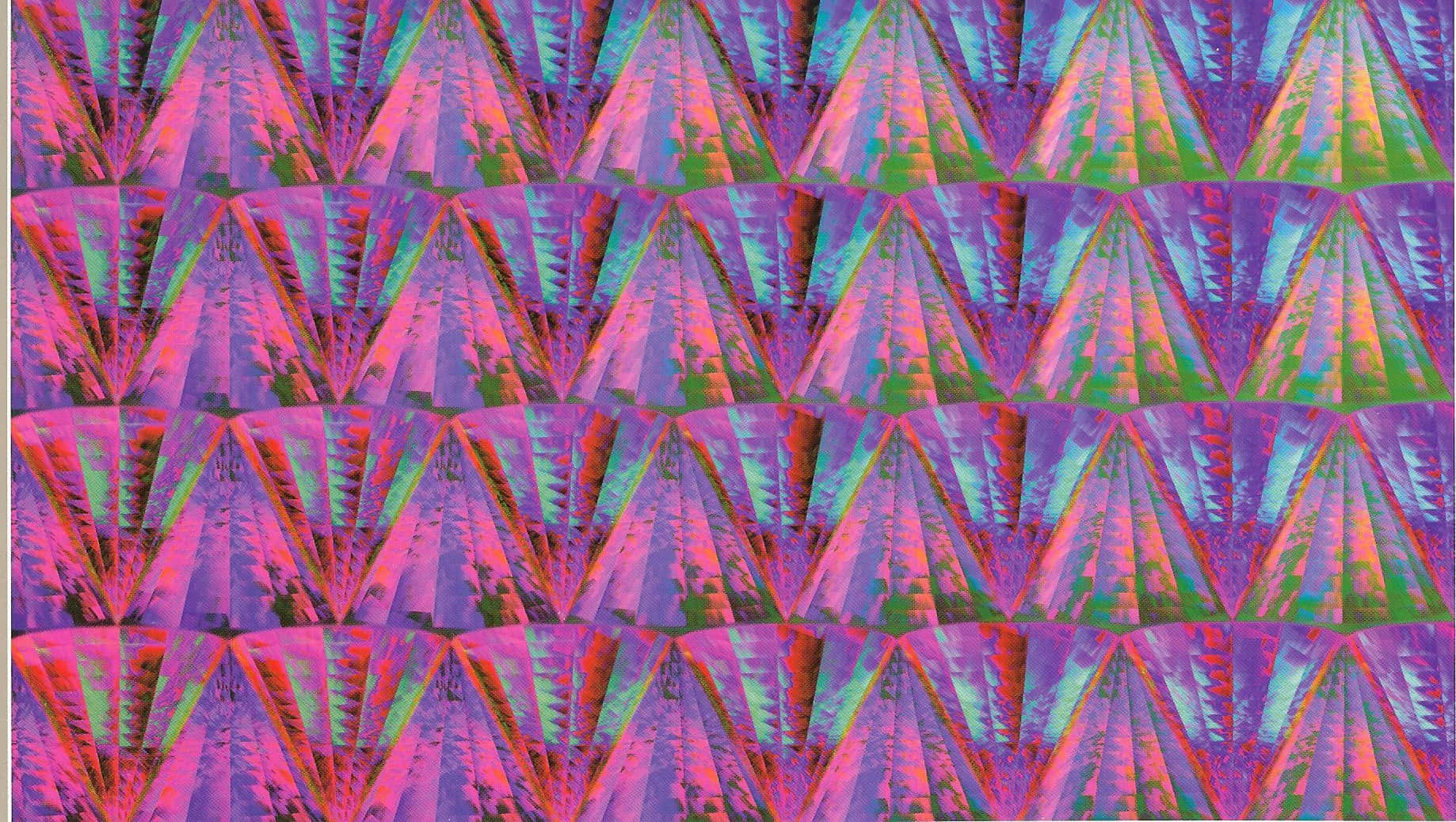 A Purple And Pink Pattern With A Rainbow Of Colors