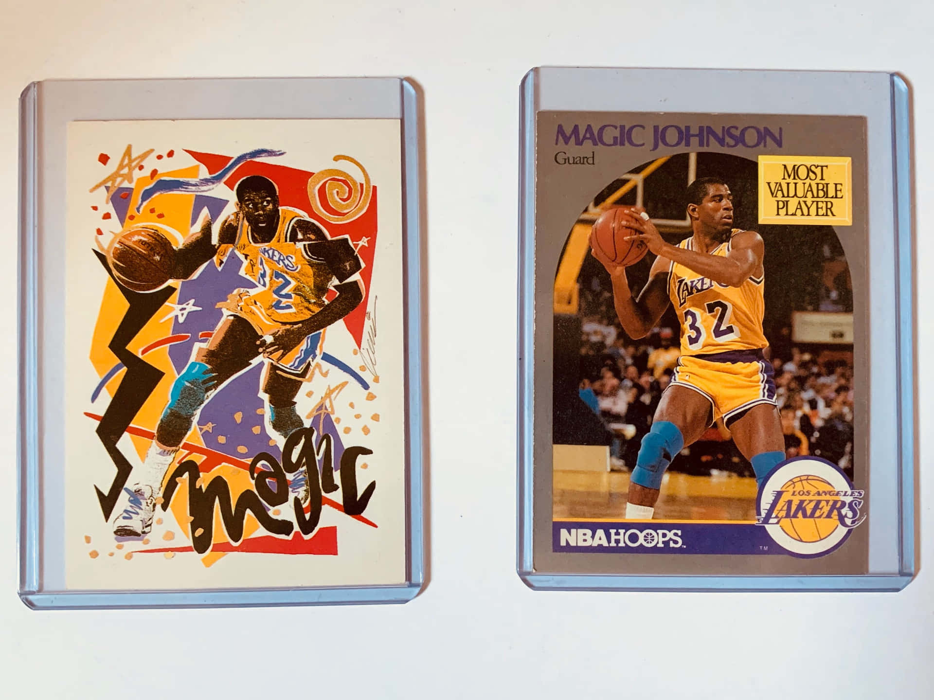 Magic Johnson Basketbal Kaarten Collectie Achtergrond