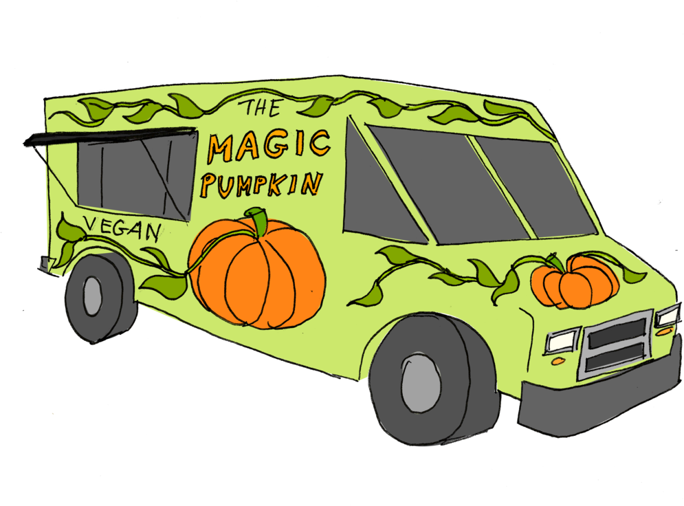 Magic Pumpkin Vegan Food Truck Illustration.png PNG