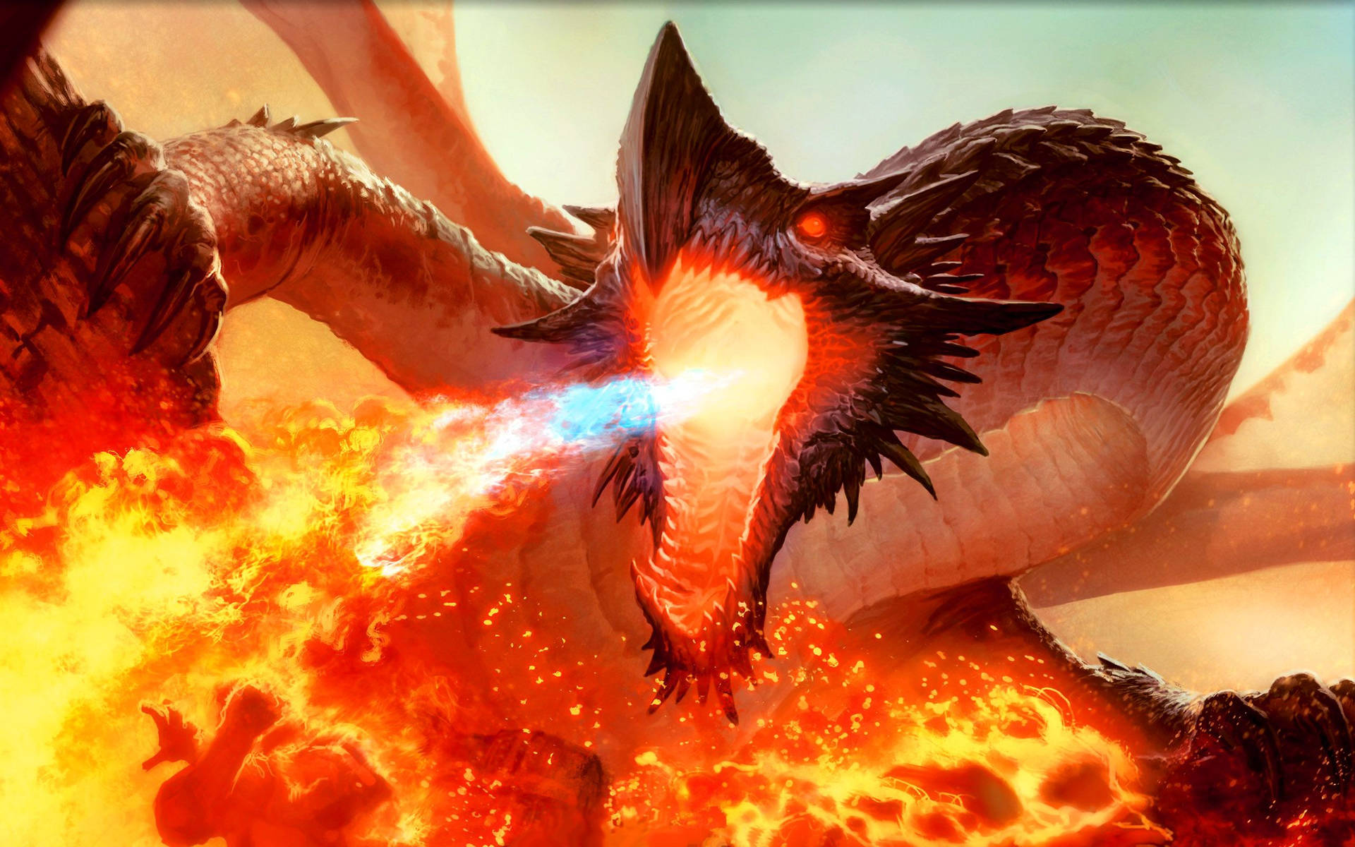 Magic The Gathering Dragon Breathing Fire