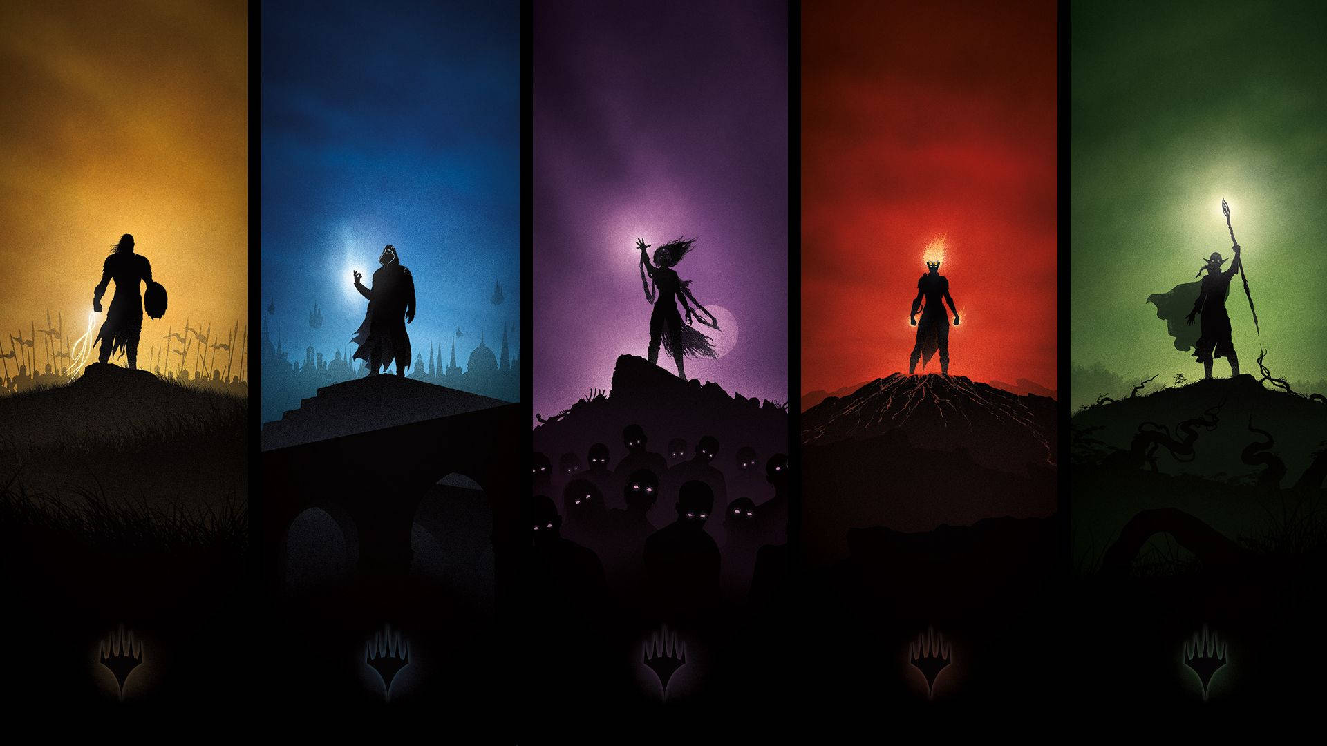 Magic The Gathering Silhouette Banners Wallpaper