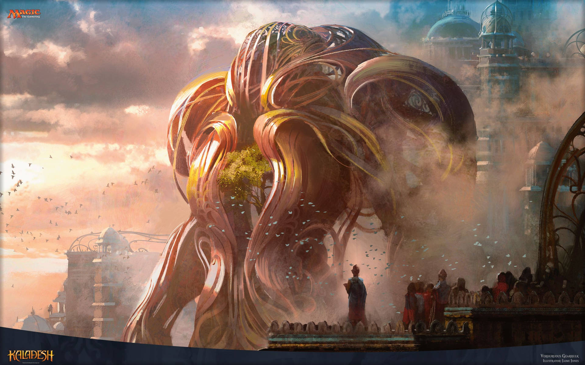 Harness the raw power of Verdurous Gearhulk in Magic: The Gathering Wallpaper