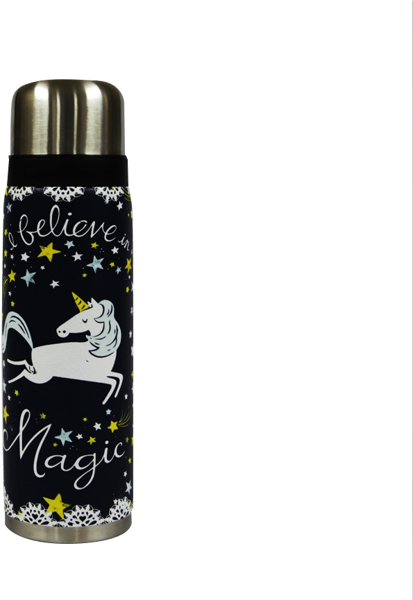 Magic Unicorn Themed Thermal Bottle PNG