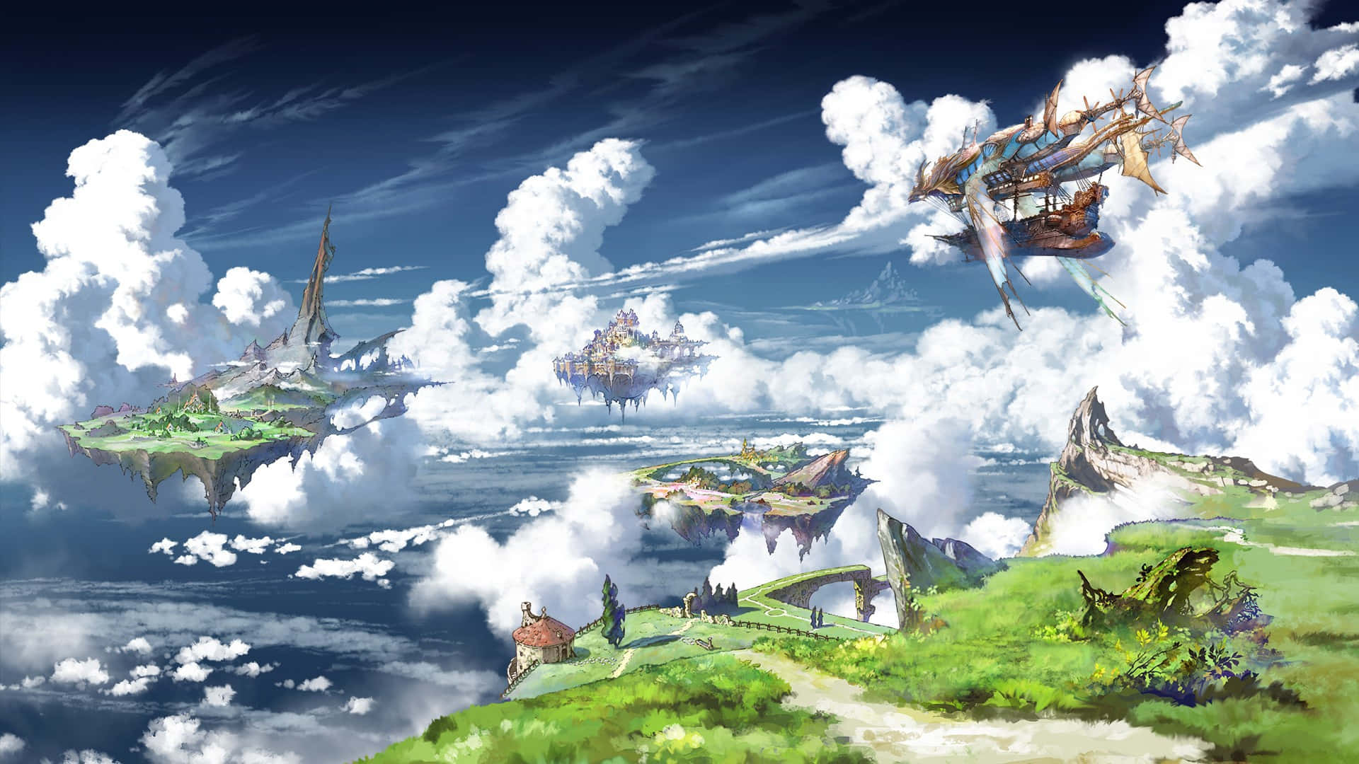 Magical Background Floating Land
