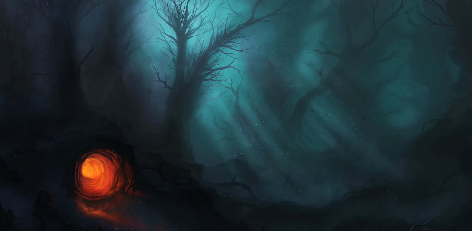 Magical Background Dark Forest Hole Background