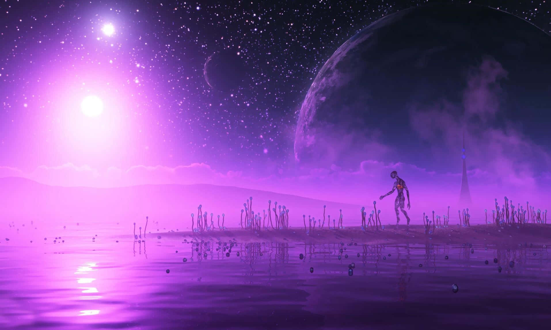 Magical Background Purple Sky