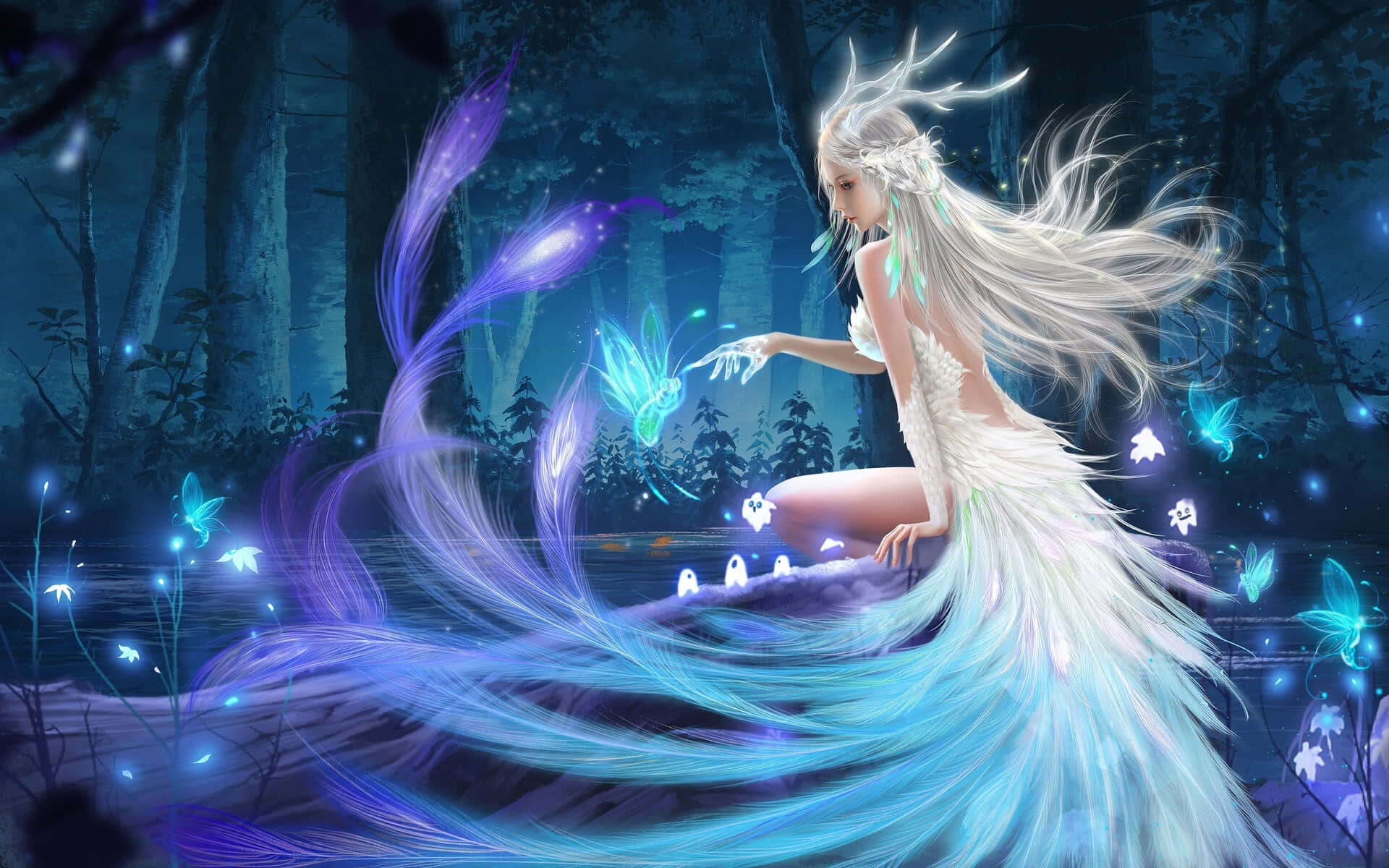 Magical Background Lady Fairies Background