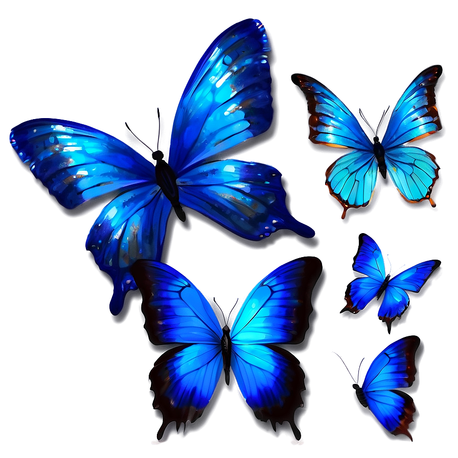 Magical Blue Butterflies Png Alr PNG