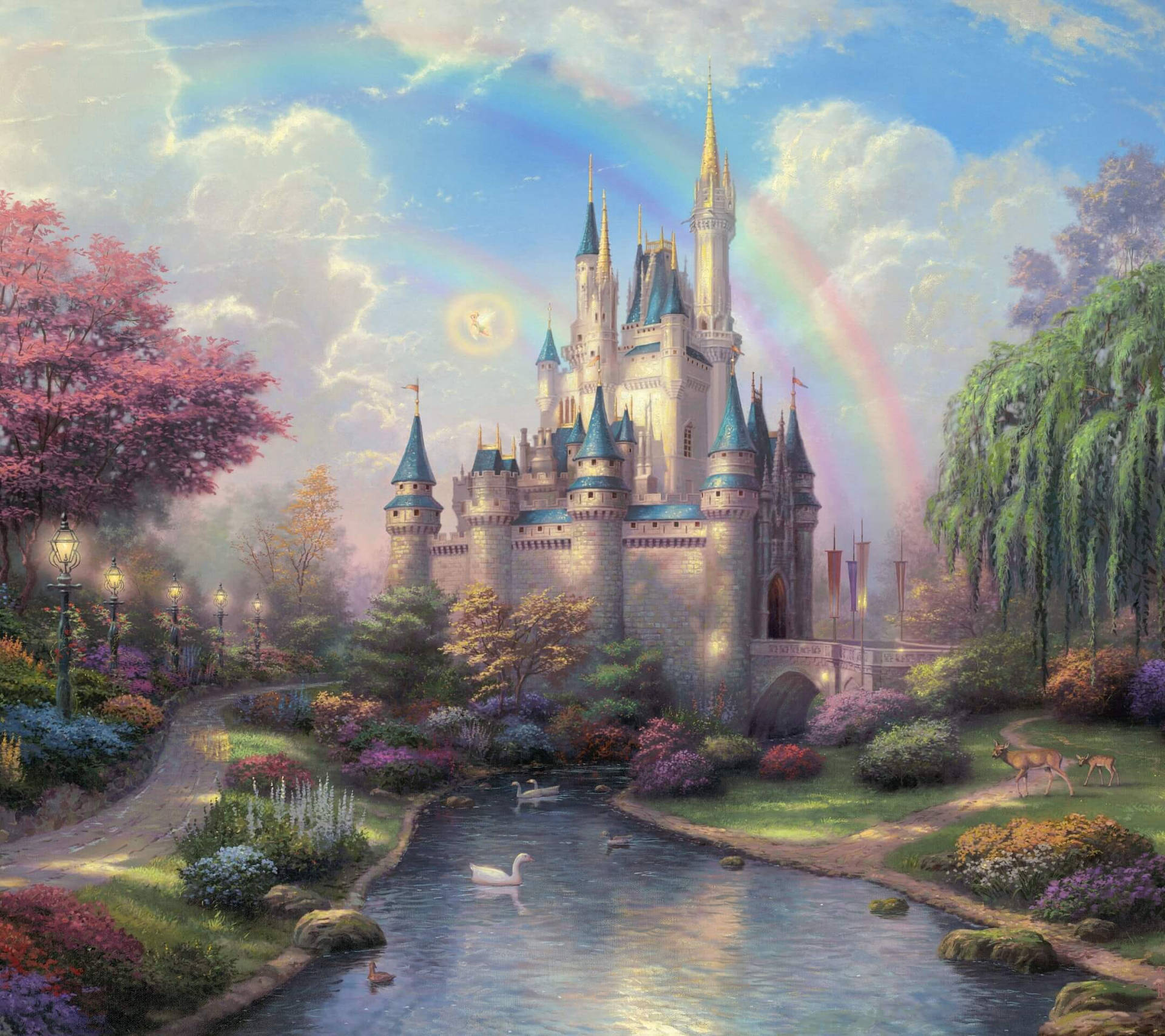 Magical castle art image wallpaper.