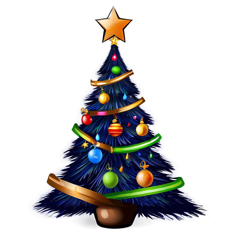 Magical Christmas Tree Drawing Png Wbf PNG