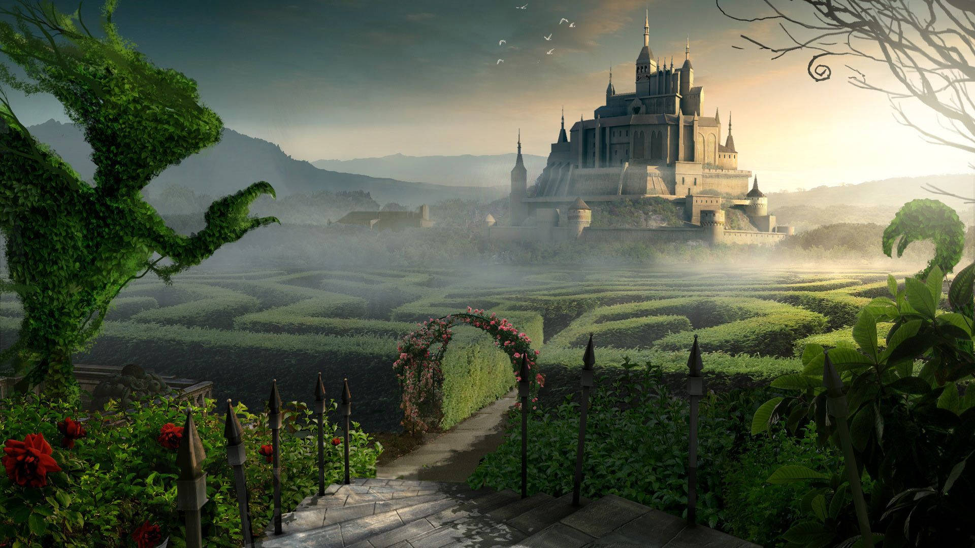 Magical Fantasy World Castle Wallpaper