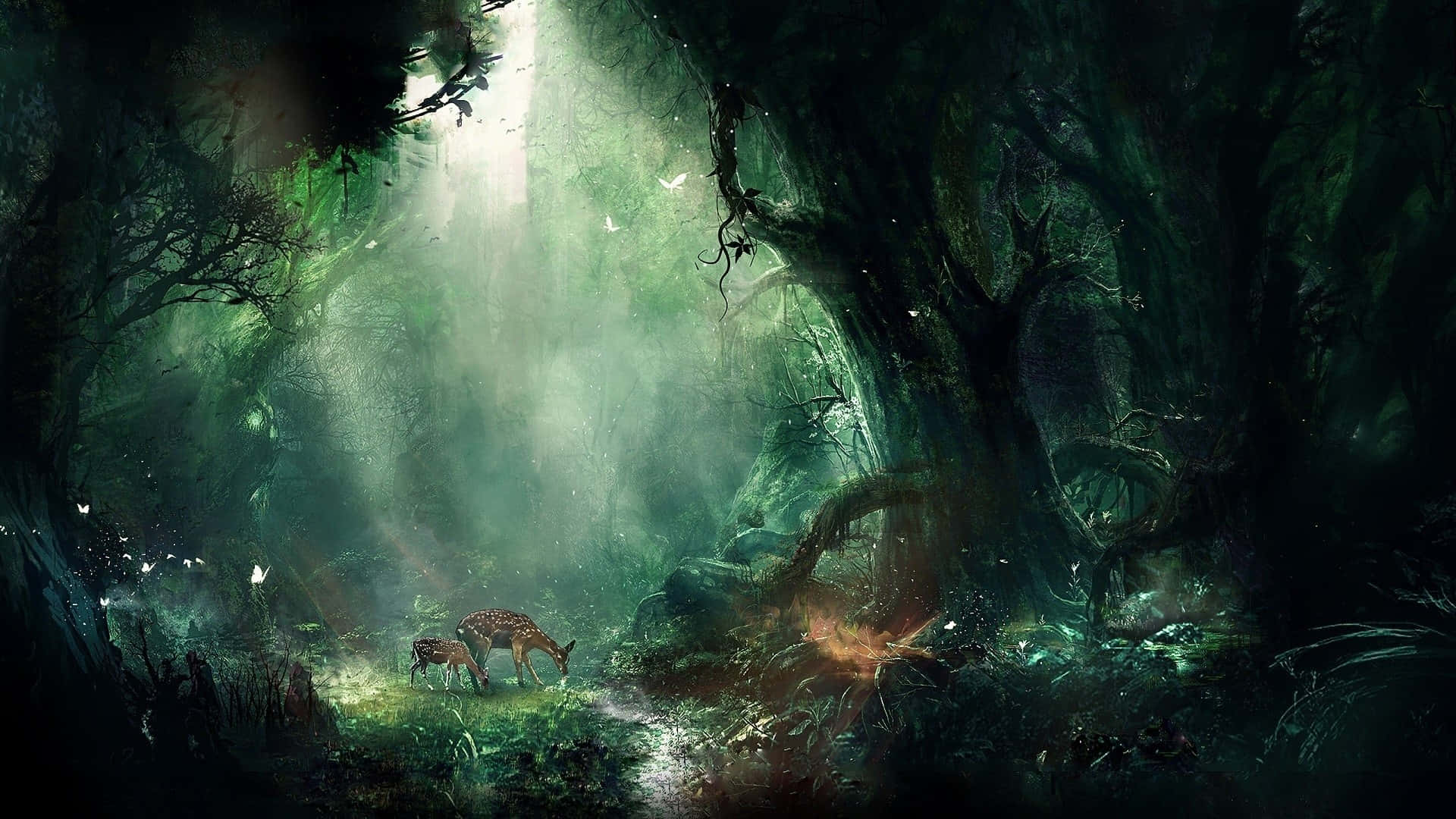 Premium Photo  An enchanting elven forest shrouded in mystic fog