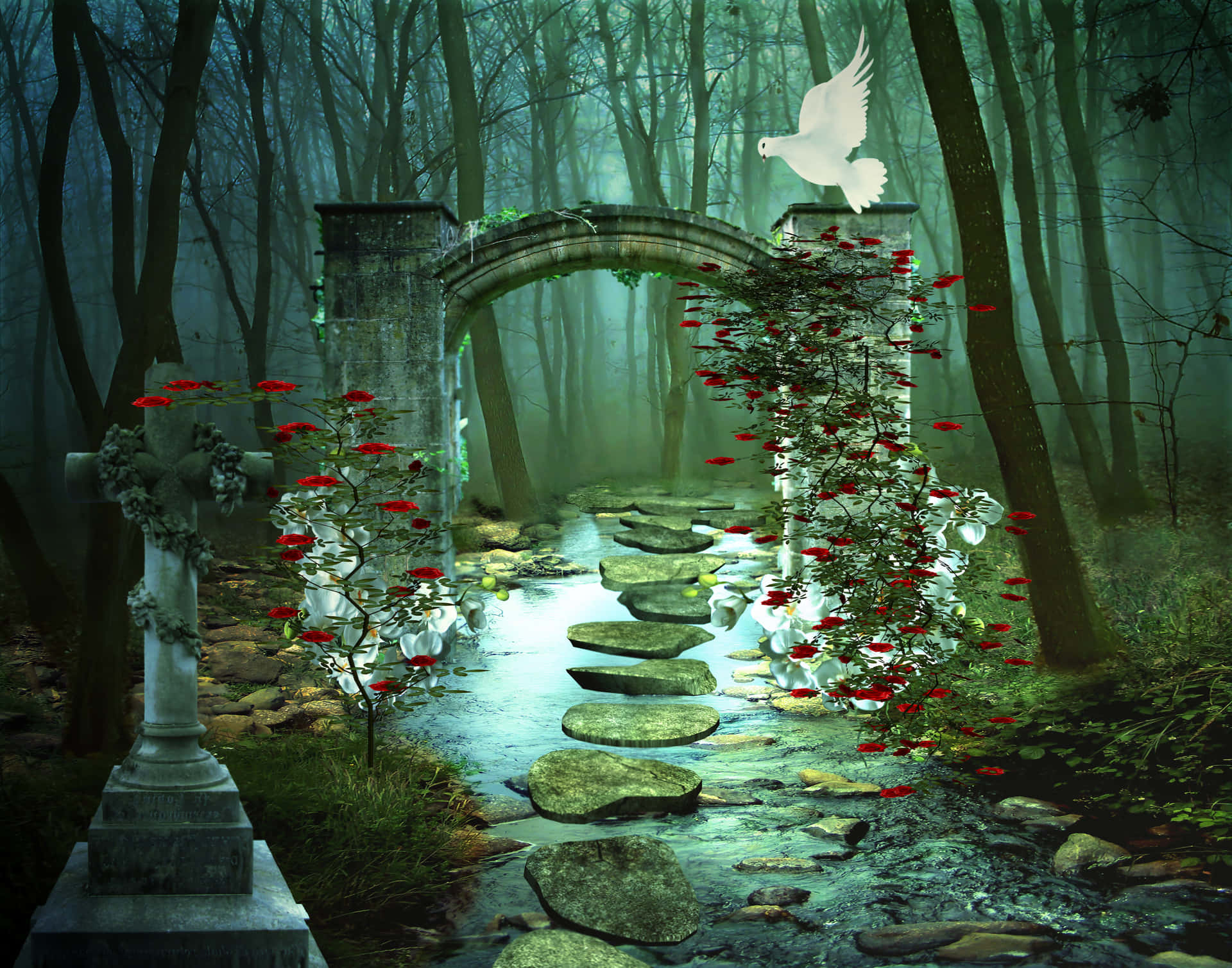 Magical Forest Archway Wallpaper