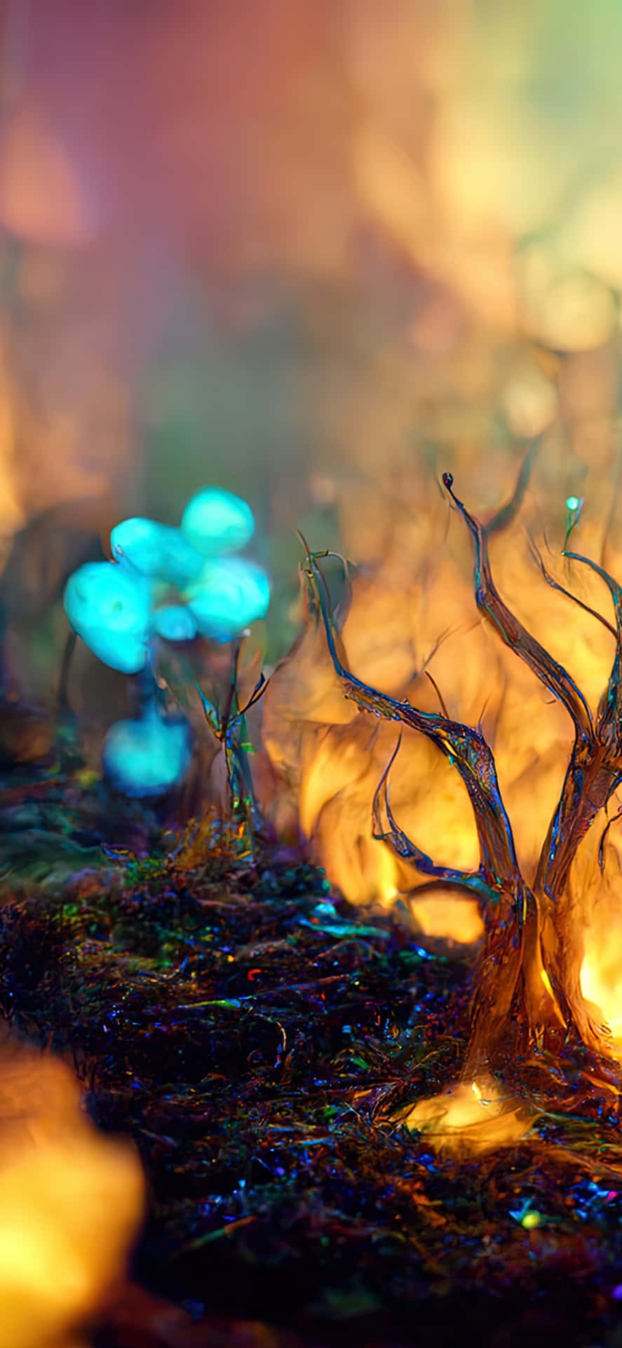 Magical Forest Flames Wallpaper