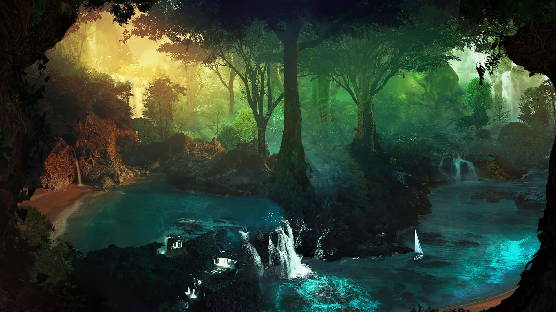Abenteuerwartet Im Zauberhaften Magischen Wald Wallpaper