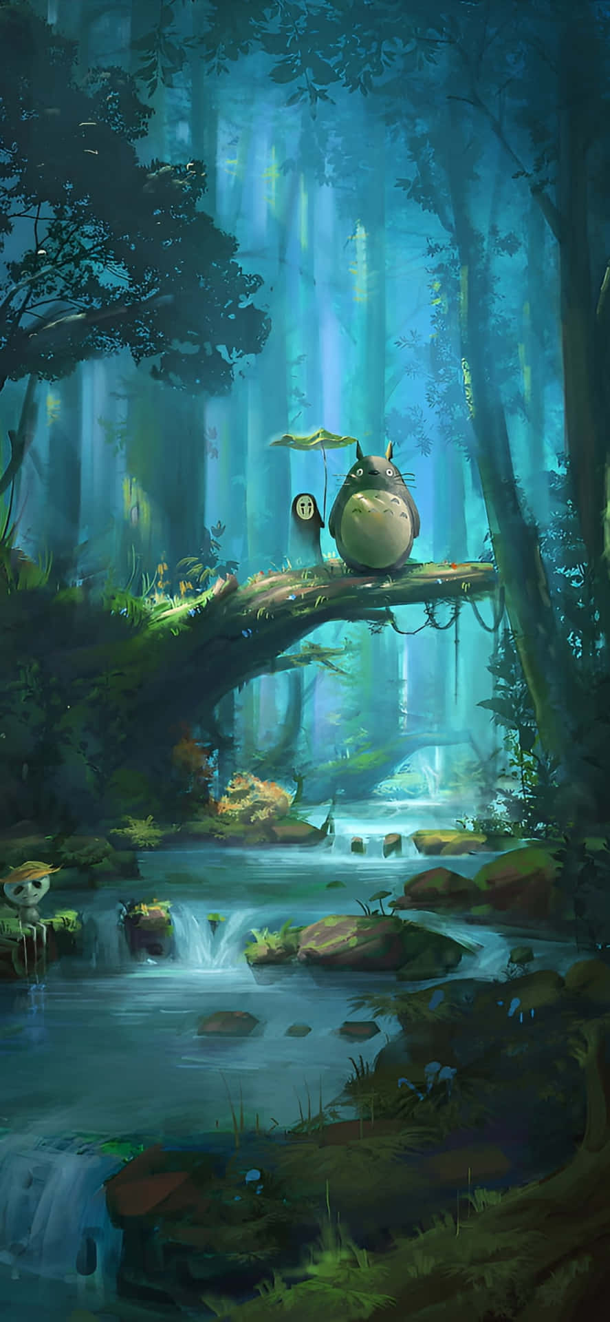 Escena Mágica Del Bosque Totoro Fondo de pantalla