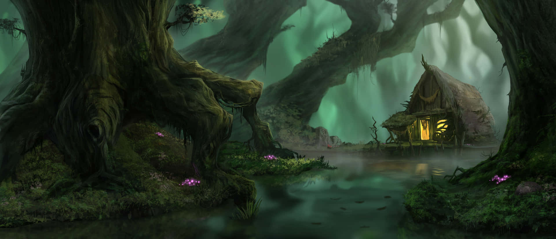Magical Forest Landscape Desktop Wallpaper
