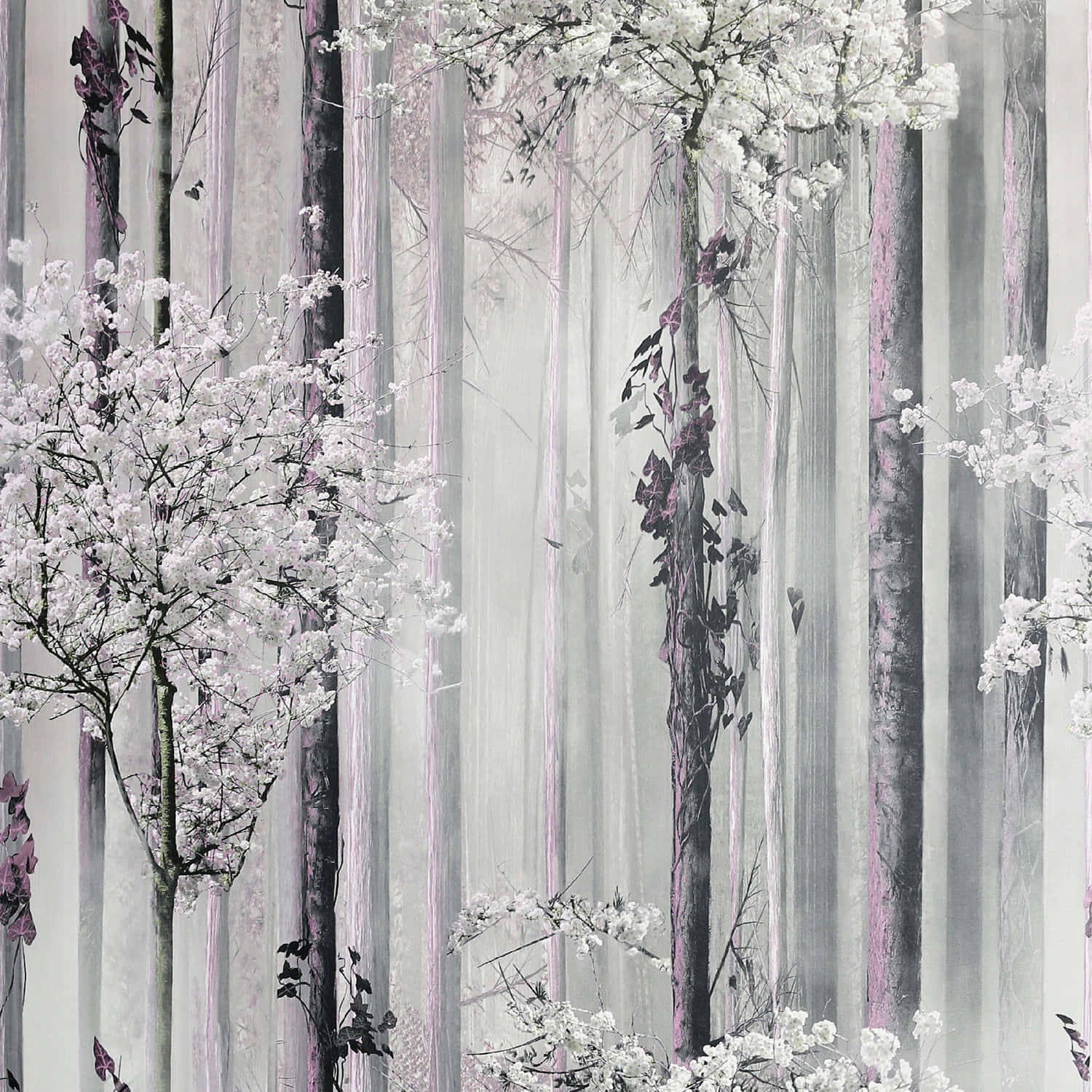 White Aesthetic Magical Forest Wallpaper