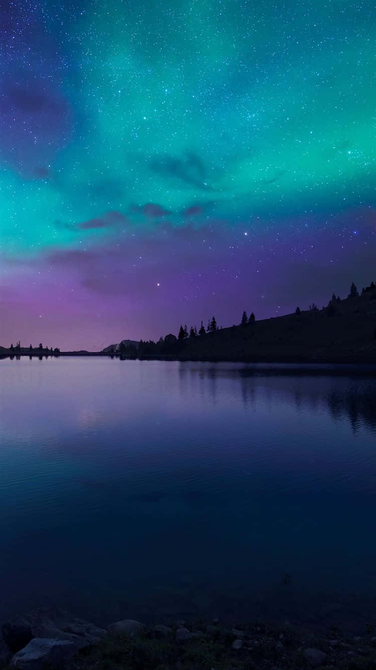 Magical Night Sky With Colorful Northern Lights Wallpaper