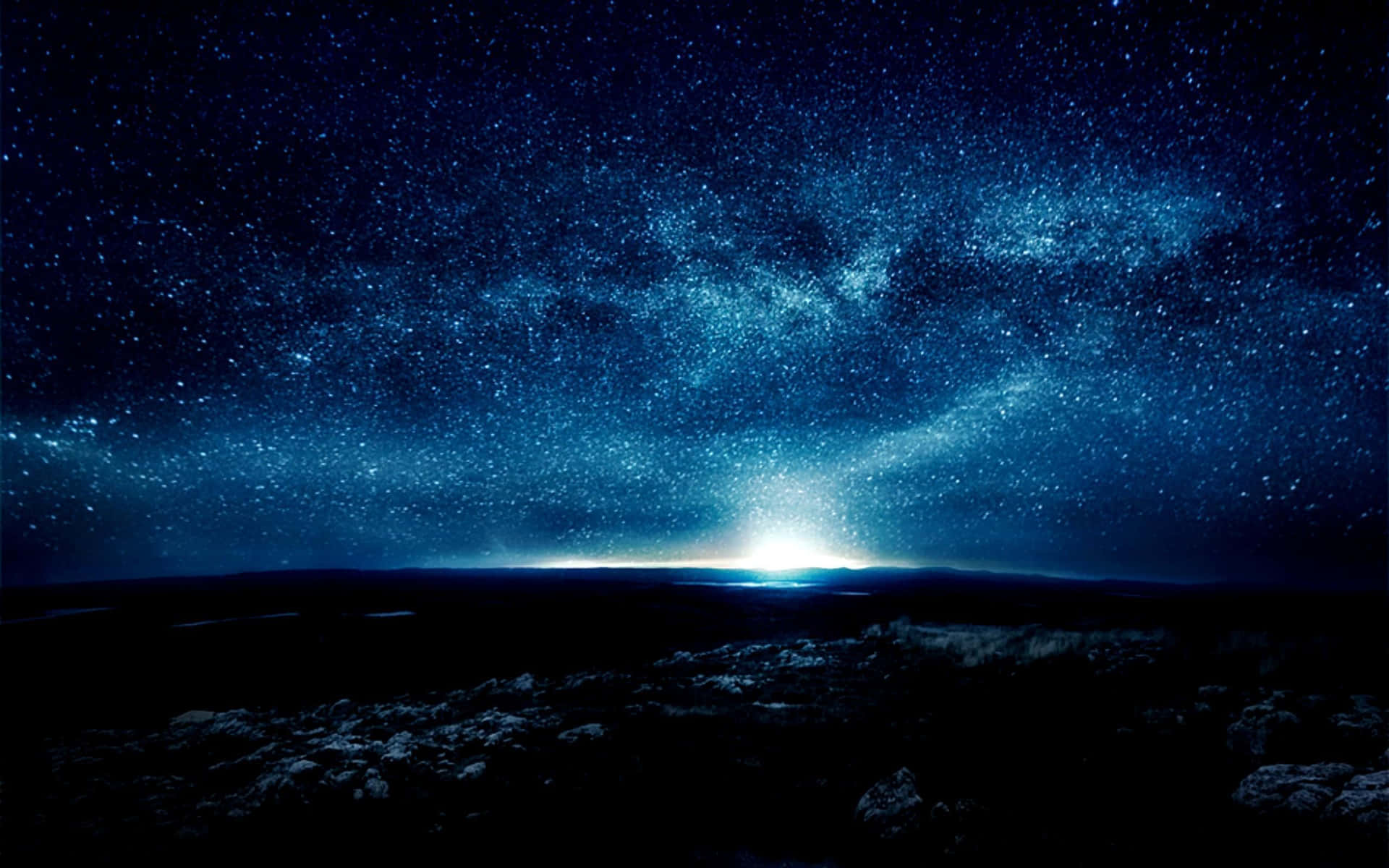 Magical Night Sky With Stars With A Bright Light Wallpaper
