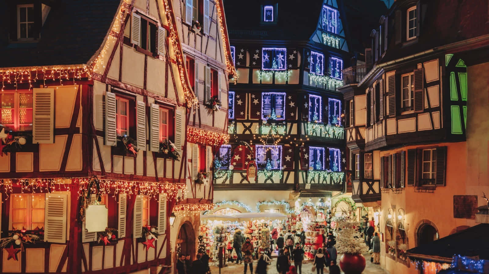 christmas market in a medieval town