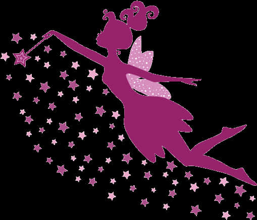 Magical_ Pink_ Fairy_ Silhouette PNG